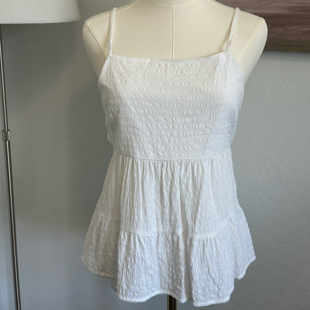 American Eagle White Tie Back Tank Top